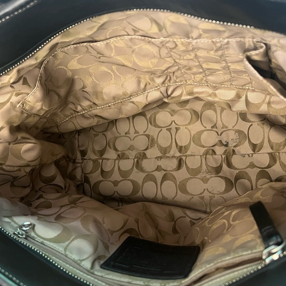 Coach Large Black Leather Hampton Shopper Tote - Picture 5 of 5